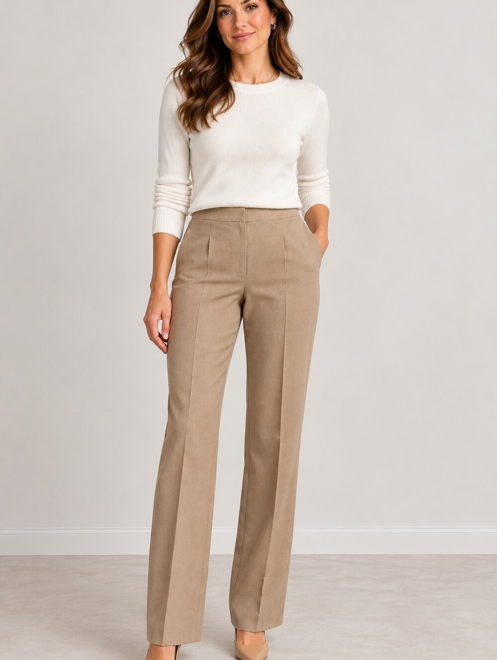 Talbots Women’s 8L Tan Straight Leg Dress Pants NWT